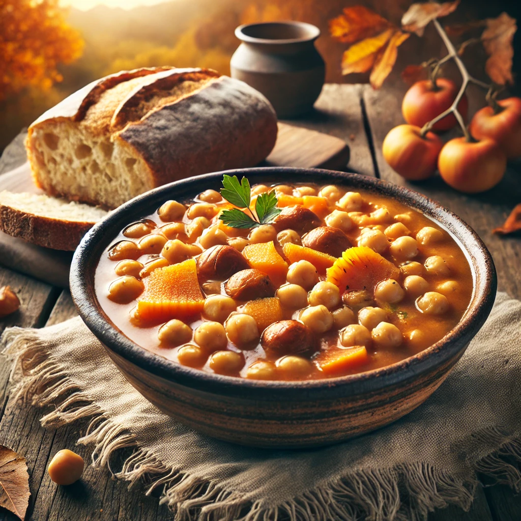 Guiso de Garbanzos con Castañas al Estilo Serranía de Ronda